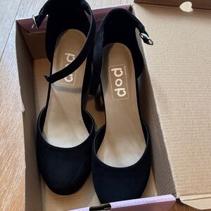 Women's Elegant Black Ankle Strap Heels
